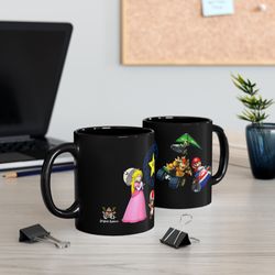 power-up your mornings with our mario kart superstar mug, mario, bowser, peach, toad and luigi racing fun