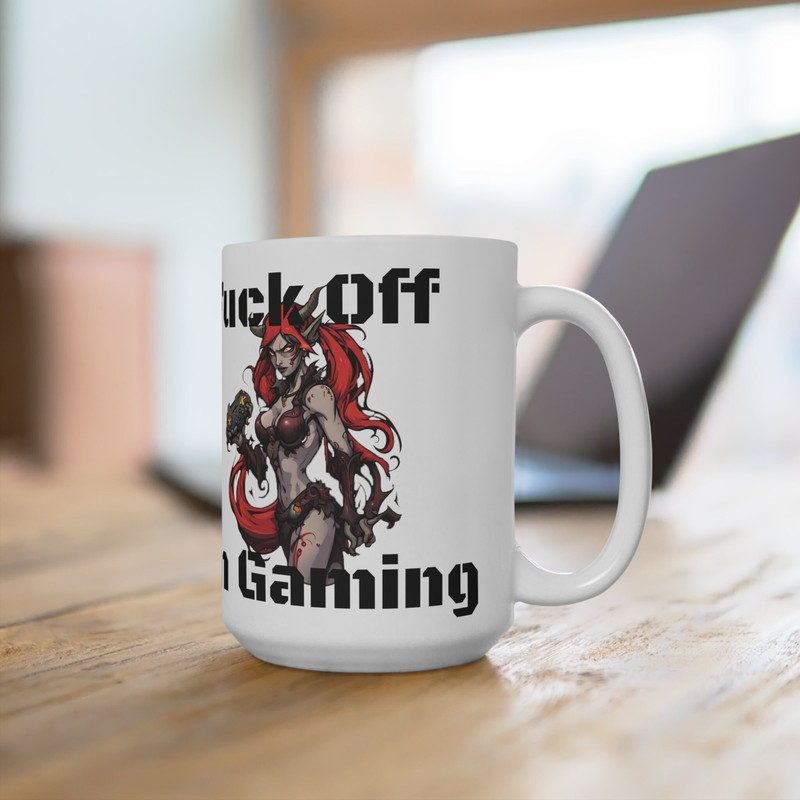 Rude Demon Girl Nespresso Sized Gamers Mug, Fuck Off I'm Gaming.jpg