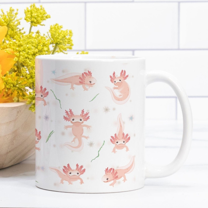 Axolotl Mug, Axolotl gifts for kids, Mexican walking fish mug, Axolotl Girls, Salamander coffee cup wrap.jpg