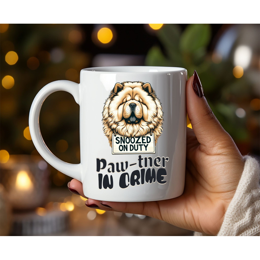 Chow Chow Mug, Paw-tner in Crime, Funny Pet Mug, Chow Chow  Gift, Cute Dog Lover Mug, Pet Lover's Gift Mug, Ceramic Mug 11oz.jpg