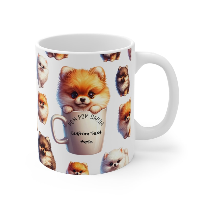 Pomeranian Mug, Pattern with Personalized Name , Cute Pet Mug, Pomeranian Gift, Cute Dog Lover Mug, Pet Lover's Gift Mug, Pomeranian Gifts.jpg