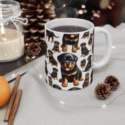 rottweiler mug, pattern dog mug, cute pet mug, rottweiler gifts, cute dog lover mug, rottweiler lovers gift mug, rottwe