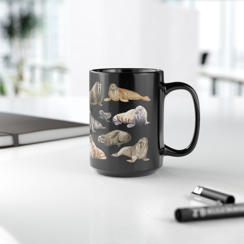 Walrus Mug, Walrus, gift for him, Cute Walruses Coffee Cup, Marine Mammals and Sea Animals Mug.jpg