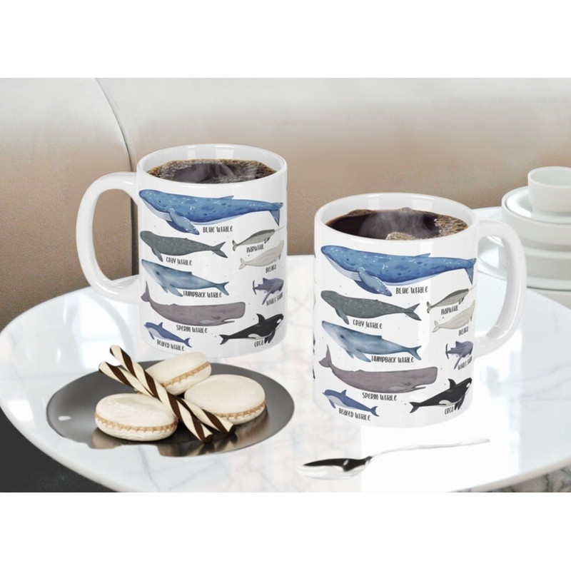 Whale Mug, gifts under 20 dollars, Whale gift for her, Marine Biology gift, Nautical Coffee Cup, Sea animal mug, Oceancore.jpg
