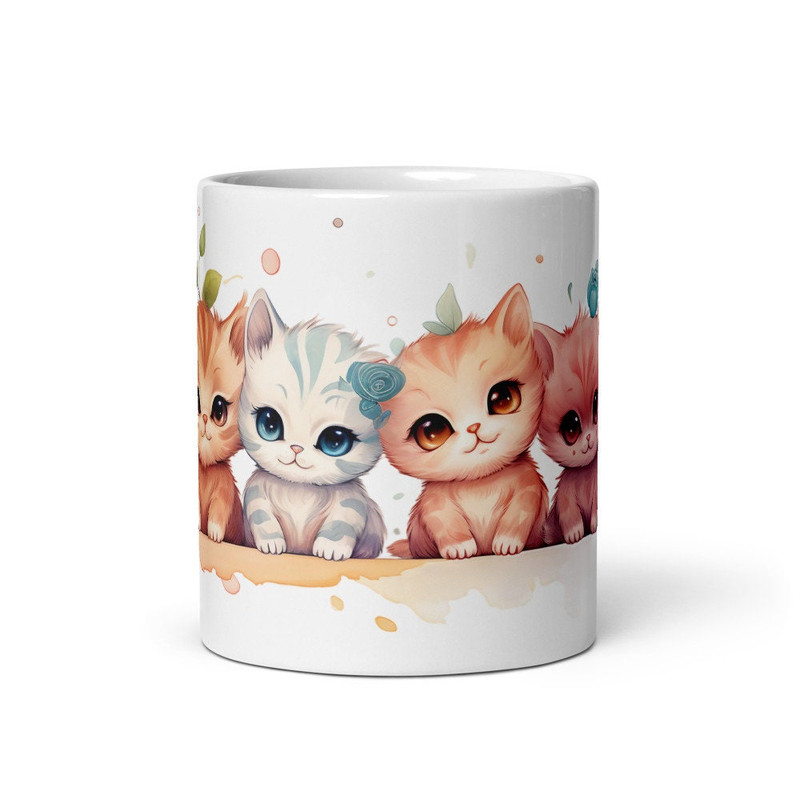 Adorable Cartoon Kittens Mug, Cute Cat Lover Coffee Cup, Colorful Cat Illustration, Gift for Pet Owners.jpg
