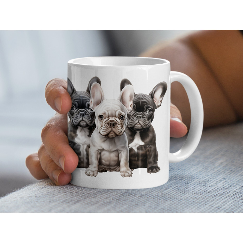 French Bulldog Mug, Cute Dog Lovers Coffee Cup, Animal Lover Gift, Pet Illustration Mug, Frenchie Owner Present, Kitchen Decor - 11oz Mug.jpg