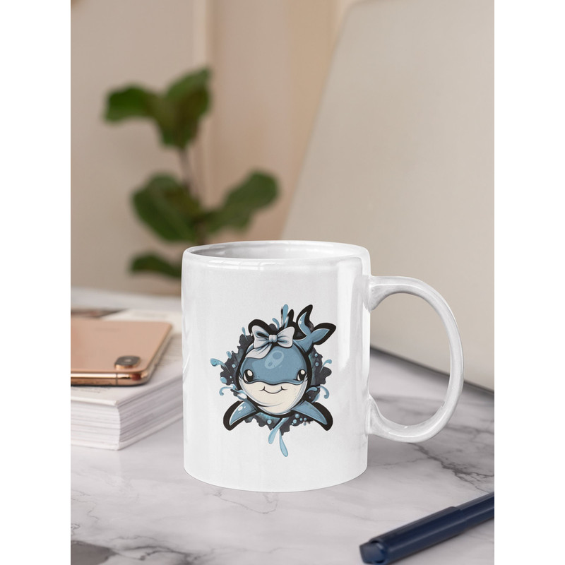 Cute Shark Mug, Shark Coffee Mug, Shark Lovers Gift, Coffee Lovers Gift.jpg