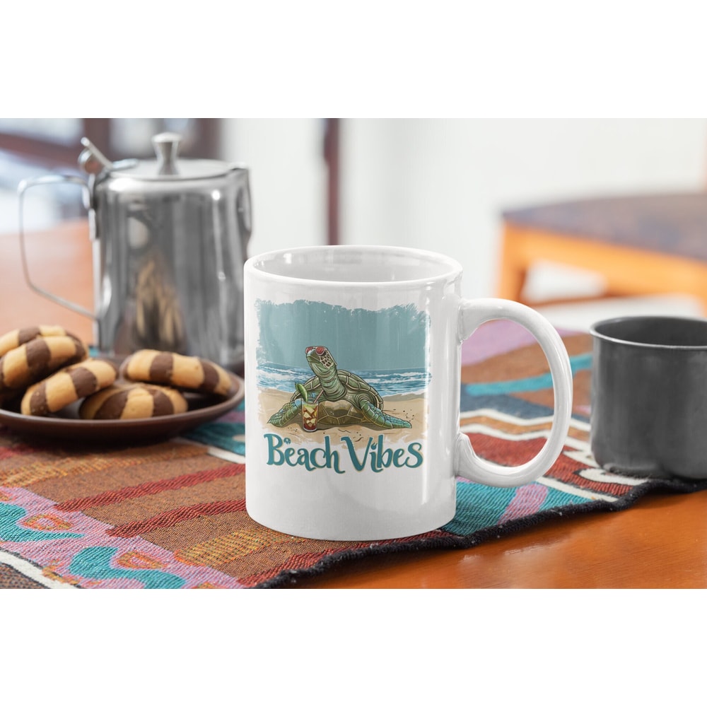 Cute Turtle Mug, Sea Turtle Coffee Mug, Gift For Turtle Lovers, Sea Turtle Gift, Beach Mug, Cute Coffee Mug.jpg