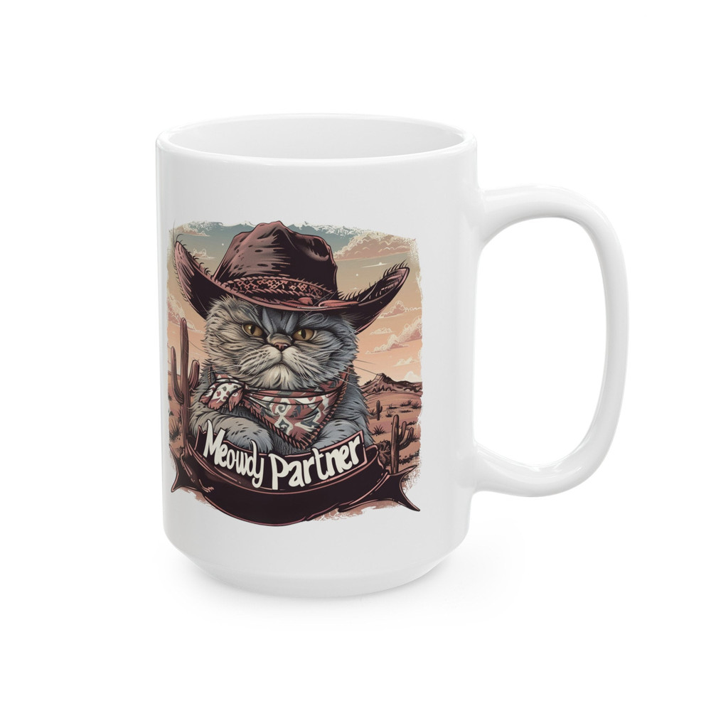 Meowdy Partner Mug Coffee Mug For Cat Lover Cowboy Cat Mug Western Mug Gift Meowdy Partner Ceramic Mug.jpg