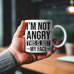 resting b face ceramic mug 11oz, this is my face, this is just my face, funny friend gift, funny introver