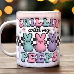 Easter Bunny Peeps Mug, Ceramic Coffee Mug, Funny Coffee Mug