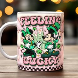 Feeling Lucky Mug, St Patricks Day Mug, Ceramic Coffee Mug, Funny Coffee Mug