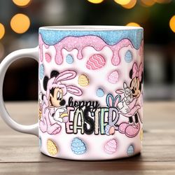 Mickey And Minnie Happy Easter Christmas Mug, Ceramic Coffee Mug, Funny Coffee Mug
