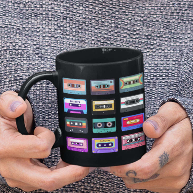 Cassette Tapes Mug, Music Gift, Music Lover Gift, Music Lover Gift for Her, Music Lover Gift for Him, Music Gift Idea, 80s Music, 90s Music-1.jpg