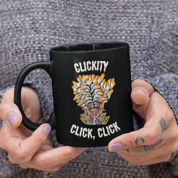 clicker mug, clickers gamer gift, video gaming coffee cup, computer game gifts