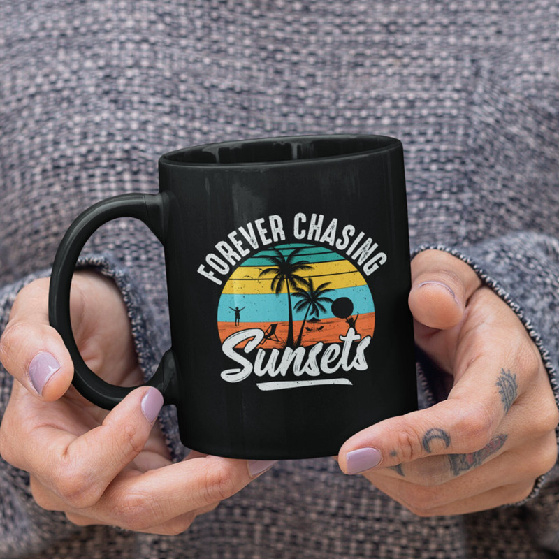 Forever Chasing Sunsets Mug - Summer Vacation Vibes Cup, Summertime Retro Mugs, Sunset Lover Gift, Beach Vacation Cups, Summer Coffee Mugs.jpg