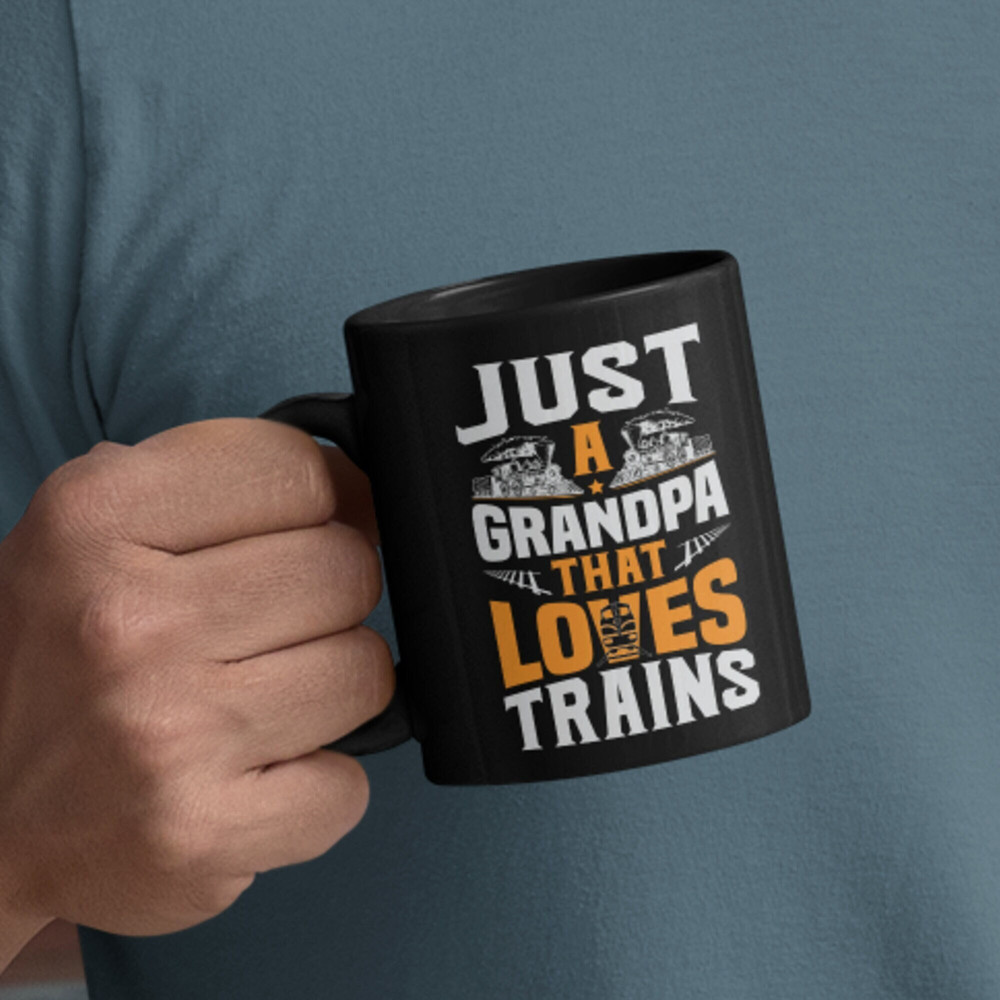 Grandpa Loves Trains Mug - Trains Mug, Trains Gift, Train Lover Gift, Model Railroad, Model Railroad Gift, N scale, HO Scale, Grandpa Gift.jpg