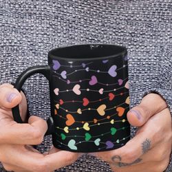 hearts mug, string of hearts mug, love mug, valentines day
