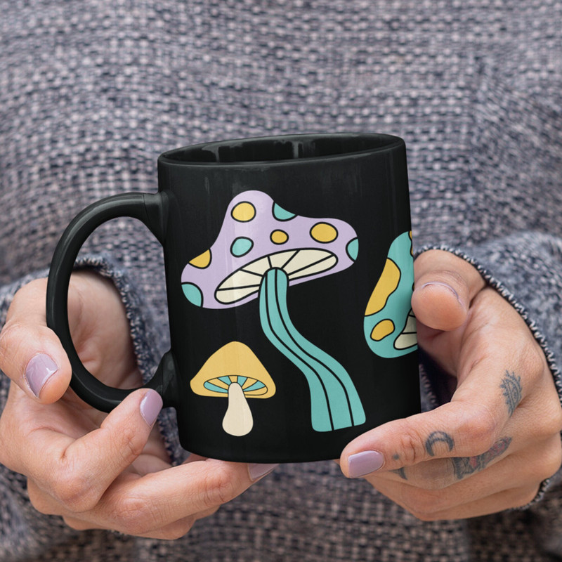 Mushrooms Mug - Retro Mushroom Coffee Cup, Cute Vintage Mushrooms, Mushroom Lovers Gift, Fungi Gifts, Fungus, Fungi Mug, Coffee Lovers Mugs.jpg