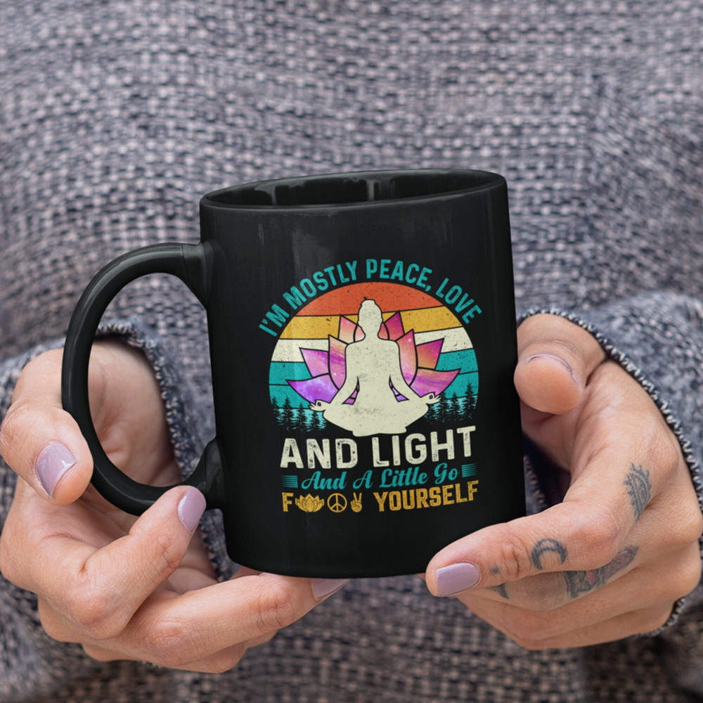 Peace, Love, Light Yoga Mug - Yoga Mug, Gift for Yoga Instructor, Funny Yoga Teacher Gift, Sarcastic Coffee Mug, Yoga Lover Gifts.jpg