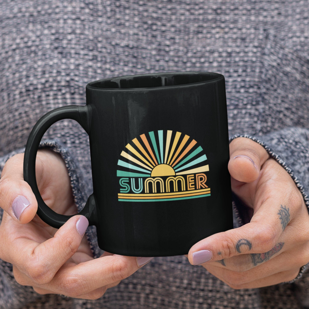 Summer Mug - Retro Sunshine Beach Vibes Cup, Summertime Drinkware Essentials, Vacation House & Lake Cabin Accessories, Gift for Sun Lover.jpg