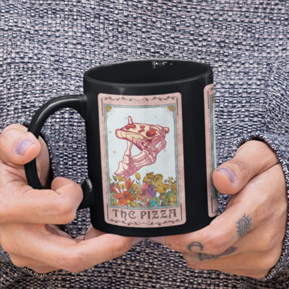 Tarot Card, Pizza Tarot Card Mug, National Pizza Day, National Pie Day, Pizza, Pizza Gifts, Pizza Mug, Pizza Lovers Gifts, Tarot Card Gift.jpg