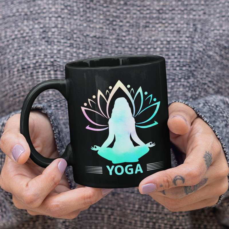 Yoga Mug - Yoga Gift, Gift for Yoga Instructor, Yoga Teacher Gift, Namaste Coffee Mug, Meditation Mug, Colorful Lotus Flower Yoga Mug.jpg
