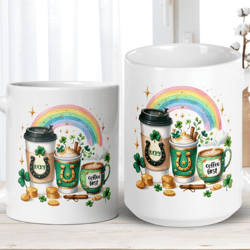 st patricks day gifts, rainbow mug, irish coffee mug, saint patricks day, shamrock clover, good luck mug, holiday gift