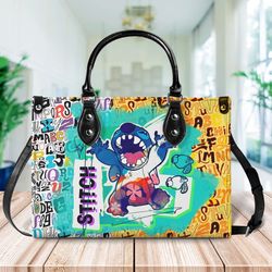 Stitch Disney Bag, Lilo And Stitch Leather Handbag & Wallet, Disney Shoulder Bag, Shopping Bag