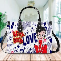 Betty Boop Handbag, Betty Boop Leather Bag, Betty Boop Shoulder Bag, Crossbody Bag, Top Handle Bag, Vintage Bag