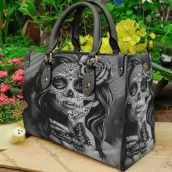 Day Of The Dead Butterfly Leather Bag, Day Of The Dead Handbag, Day Of The Dead Purse, Vintage handbag