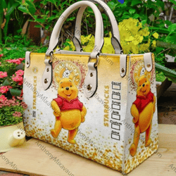 Disney Winnie The Pooh Leather Women Handbag, Pooh Pattern Women Bag, Shoulder Bag, Gift For Her