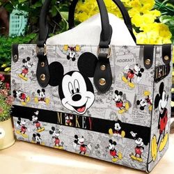 mickey leather handbag,mickey handbag,love disney,disney handbag,travel handbag,teacher handbag,handmade bag,custom bag
