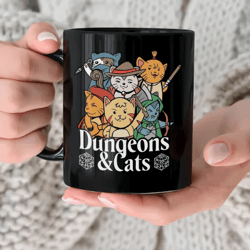 Dungeons And Cats Mug, Mug, Dungeons Dragons, Gifts For Cat Lovers, Gift For Her, Gift for Him