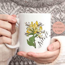 Personalized Birth Flower Mug,Custom Grandma's Garden Mug,Birth Flower Gifts Coffee Mug,Unique Mom Coffee Mug