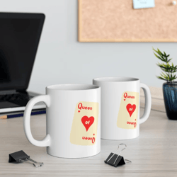 queen of hearts ceramic mug 11oz, valentines day queen of hearts coffee mug gift