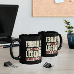 February 29 When Legends Are Born Black Mug, Leap year coffee mug, Leap day Tea Mug