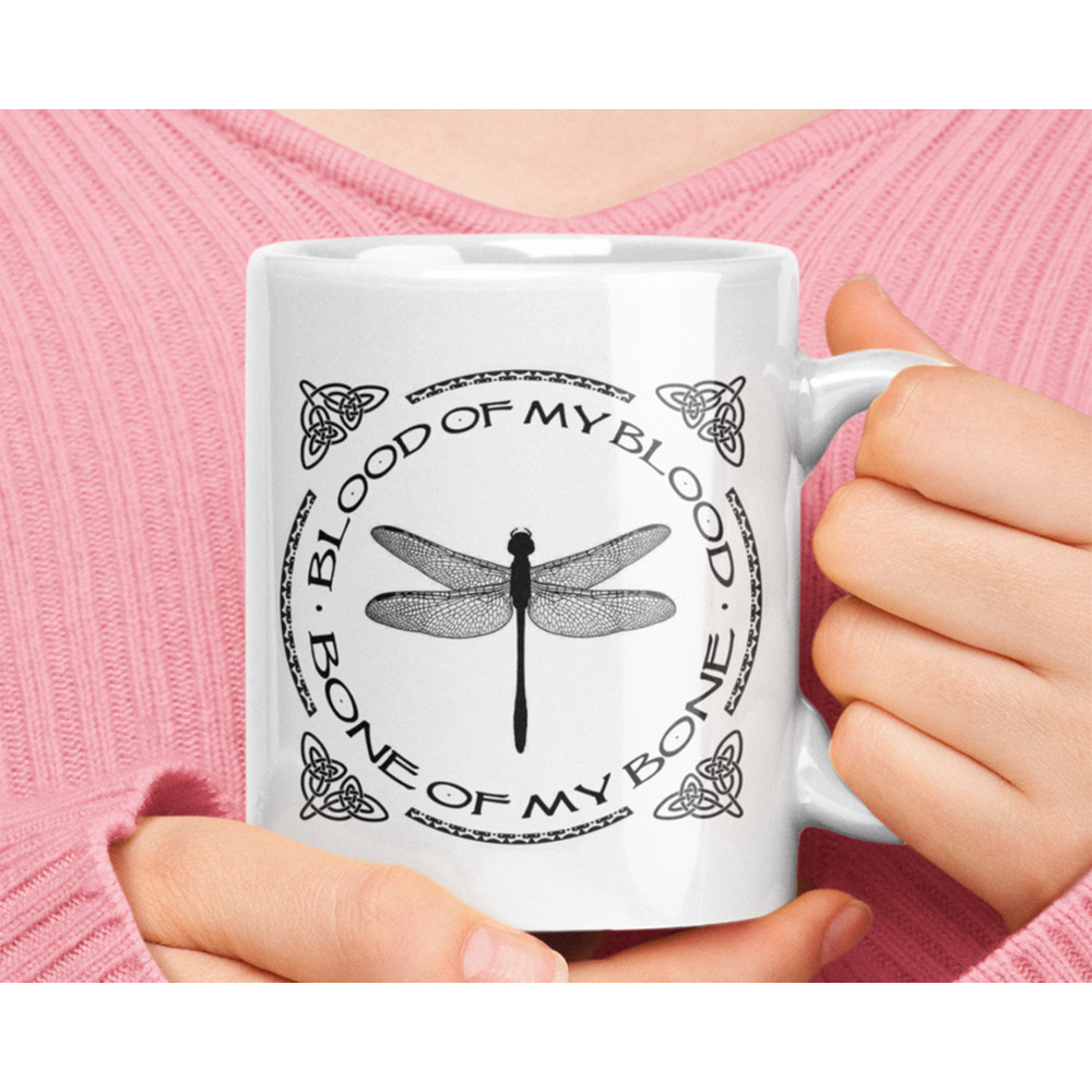 Outlander Blood of my Blood mug, Outlander mug, Jamie Fraser mug, Claire Fraser mug, Sassenach mug, birthday gift, dragonfly mug, love mug.jpg