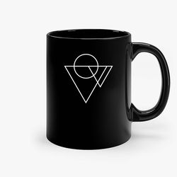 triangle and circle ceramic mug, funny coffee mug, custom coffee mug