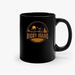 vintage rigby idaho mountain hiking souvenir ceramic mug, funny coffee mug, custom coffee mug