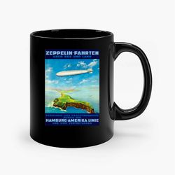 zeppelin fahrten germany vintage ceramic mug, funny coffee mug, custom coffee mug