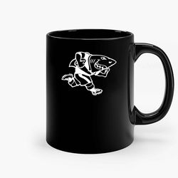 sharks black ceramic mug, funny gift mug, gift for her, gift for him