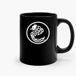 tattoo style black dragon ceramic black mug, funny gift mug, gift for her, gift for him