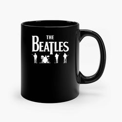 the beatles let it be light silhouettes ceramic black mug, funny gift mug, gift for her, gift for him