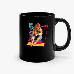 reba mcentire rebe mcentire portrait vintage ceramic mug, funny coffee mug, birthday gift mug
