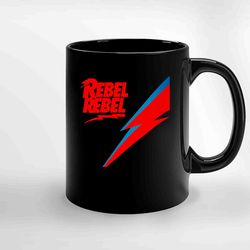 Rebel Rebel Bowie Fan Art Ceramic Mug, Funny Coffee Mug, Birthday Gift Mug