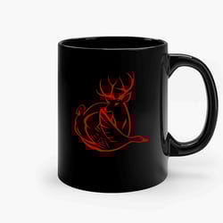 red hunting lodge logo ceramic mug, funny coffee mug, birthday gift mug