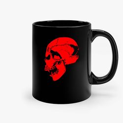 red vampire skull ceramic mug, funny coffee mug, birthday gift mug