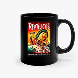 Reptilicus Retro, Monster Movie Ceramic Mug, Funny Coffee Mug, Birthday Gift Mug