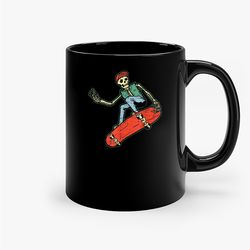 Retro Skateboard Skateboarder Ceramic Mug, Funny Coffee Mug, Birthday Gift Mug